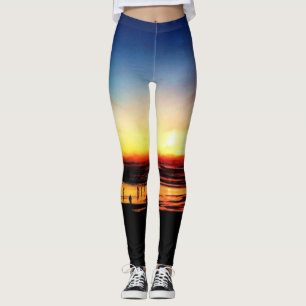 Leggings Coucher du soleil de plage de la Californie