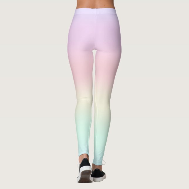 Leggings Couleur Aquarelle bleu arc-en-ciel (Dos)