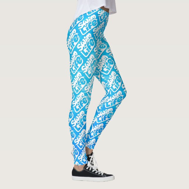 Leggings Couleur de la piscine Cool "Swim Life" (Droite)