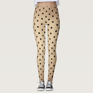 Leggings Couleur de peau, motif pois