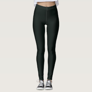 Leggings Couleur de plaine solide verte profonde