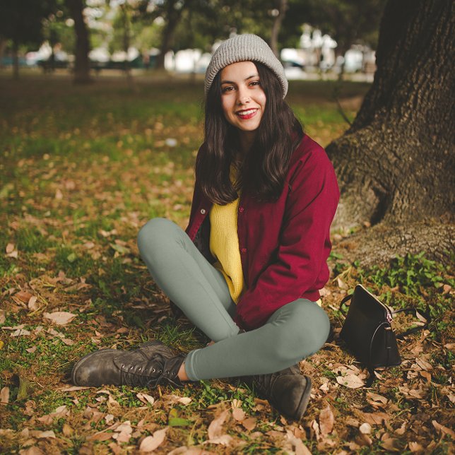 Leggings Couleur de tendance gris verdâtre coupé (Créateur téléchargé)