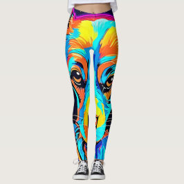Leggings Couleur électrique Pop Canine Art