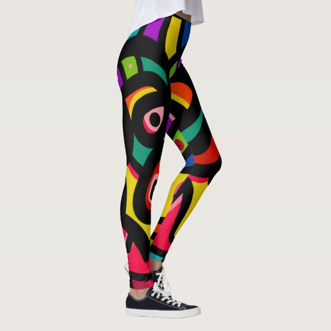 Leggings Couleur multi abstraite moderne (Droite)