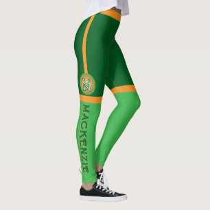 Leggings Couleur ORANGE VERT Combo avec MONOGRAM