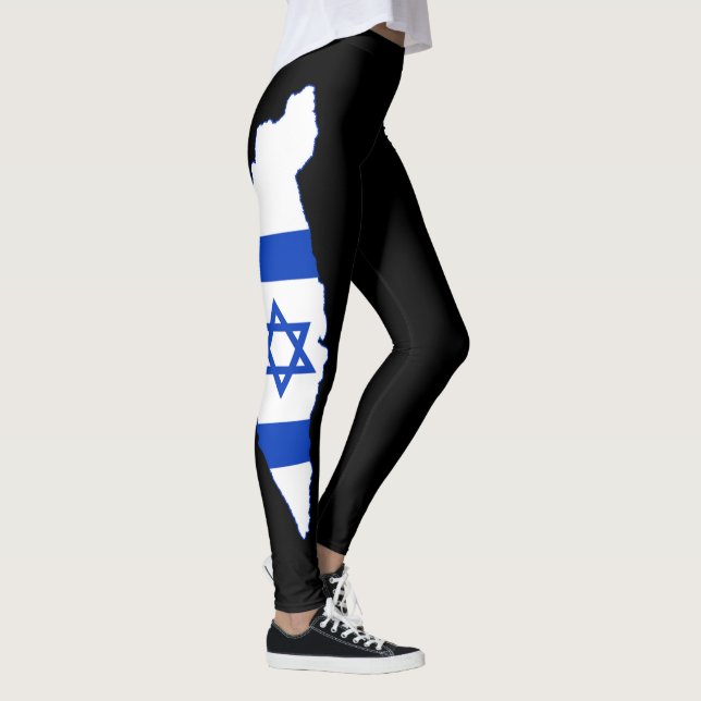 Leggings Couleur personnalisable Carte Israël Drapeau israé (Droite)