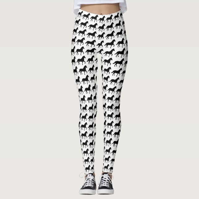 Leggings Couleur personnalisable de chevaux pulsant, yoga, (Devant)