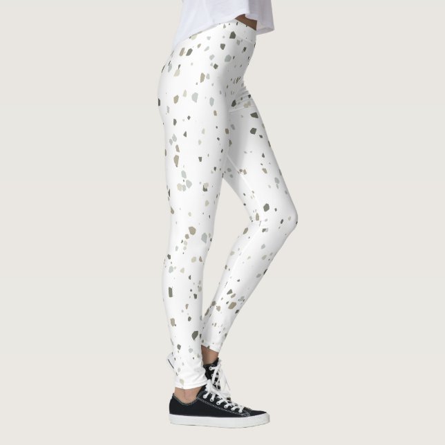 Leggings Couleur personnalisée moderne Motif Terrazzo (Droite)