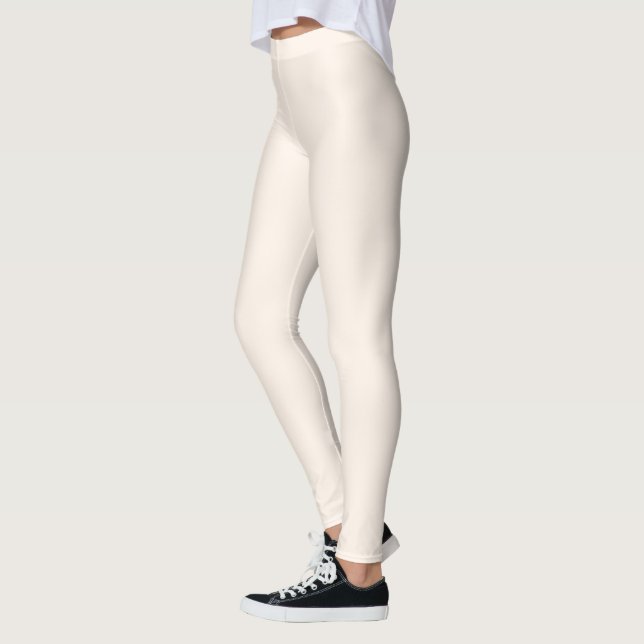 Leggings Couleur Plat blanc fin orange (Gauche)