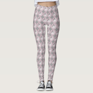 Leggings Couleur rose de coutume de motif de boule de