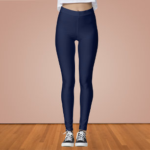 Leggings Couleur solide bleu marine de minuit