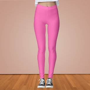 Leggings Couleur solide rose chaud
