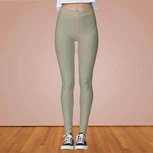 Leggings Couleur solide Sage sec