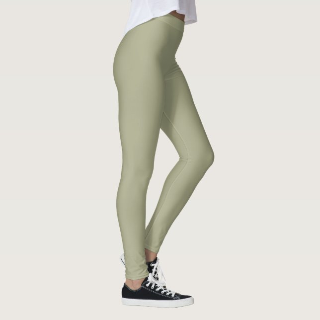 Leggings Couleur solide verte naturelle Sage (Droite)