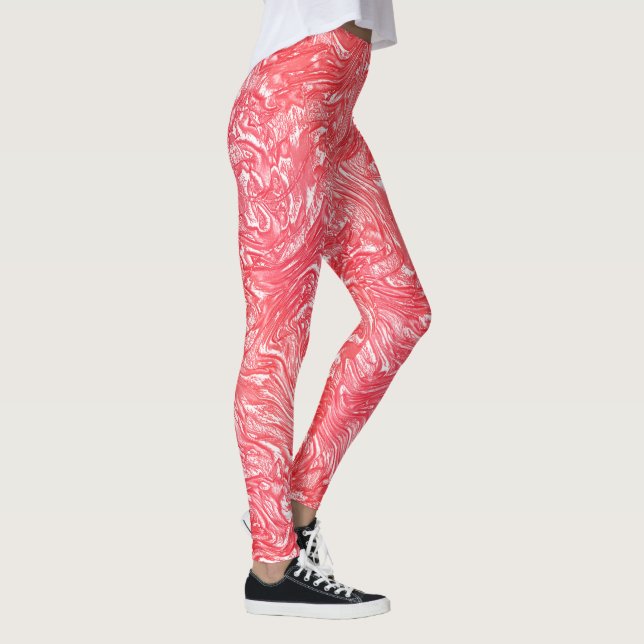 Leggings Couleur texture "crème fraise nacrée" (Droite)