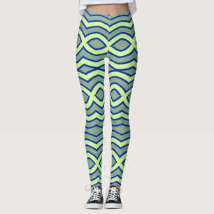 Leggings Couleur verte sur-impression "Ratti_Creative_Arts"