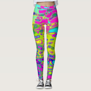 Leggings Couleur vive Fou coloré Abstrait Motif