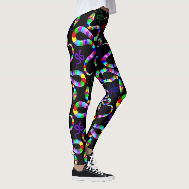 Leggings Couleurs arc-en-ciel psychédéliques serpent (Droite)