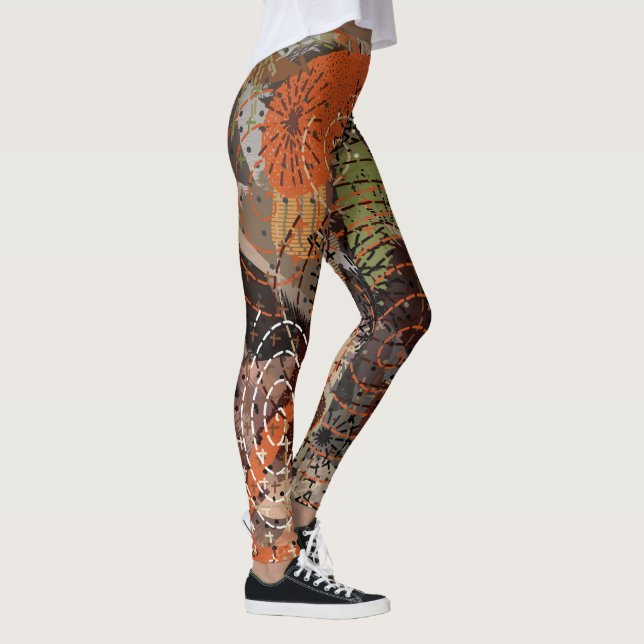 Leggings Couleurs automnales Abstraites de la Terre (Droite)