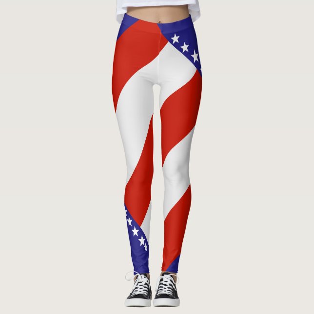 Leggings couleurs de guêtre-coutume du drapeau américain (Devant)