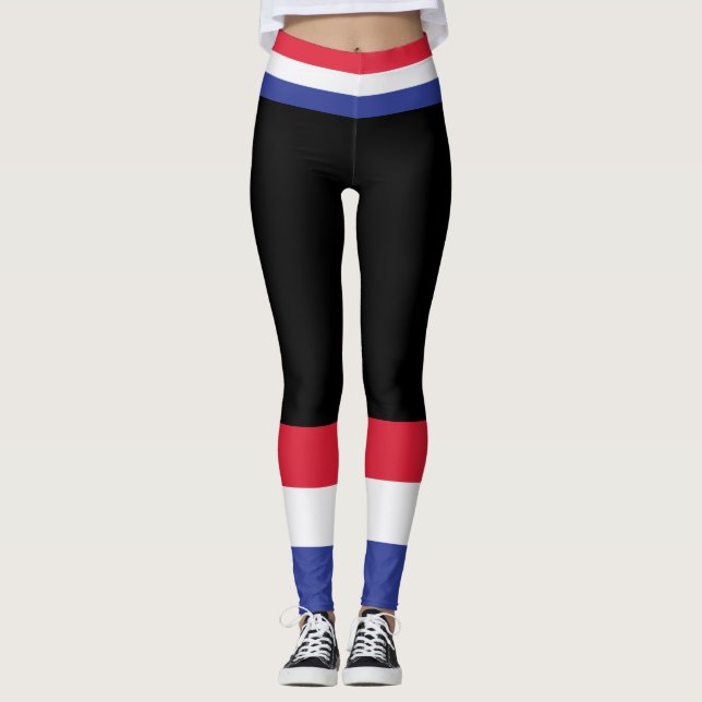 Leggings Couleurs du drapeau français. (Devant)