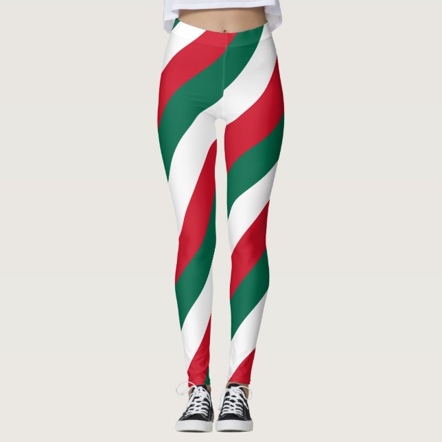 Leggings Couleurs du drapeau national du Mexique diagonales (Devant)