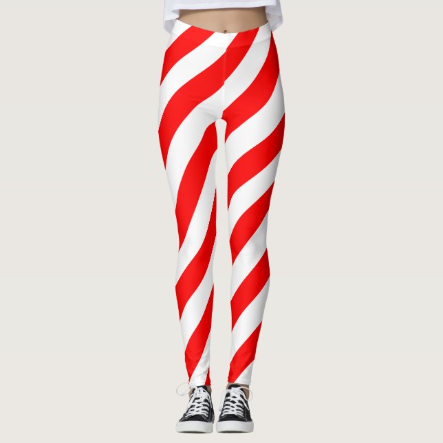 Leggings Couleurs du drapeau national suisse Diagonales tri (Devant)