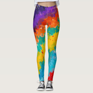 Leggings Couleurs éclatantes Peinture arc-en-ciel Mode