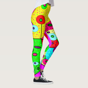 Leggings Couleurs mélangées de motifs lumineux audacieux de