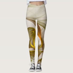 Leggings Couleurs Métalliques Précieuses Abstraites Moderne