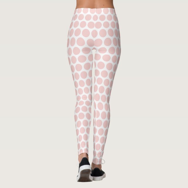 Leggings Couleurs Modernes Et Élégantes, Roses Et Blancs (Dos)