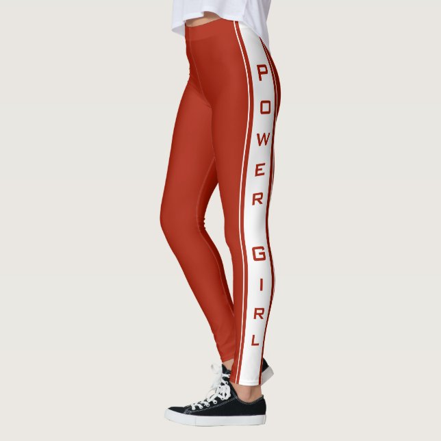 Leggings Couleurs personnalisées et légendes de texte Power (Gauche)