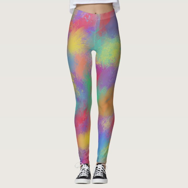Leggings Couleurs printanières peintes (Devant)