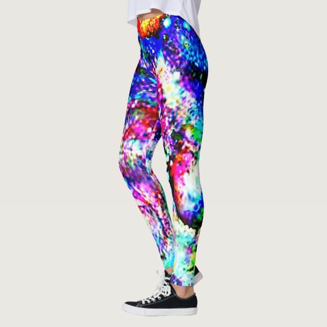 Leggings Couleurs psychédéliques folles, Jambes de femmes c (Gauche)