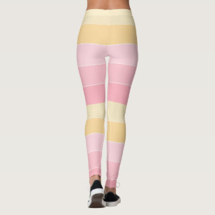 Leggings Couleurs rose jaune blanc Modèle tendance Élégant