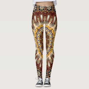 Leggings Couleurs toscanes Motif aléatoire ~ Design unique 