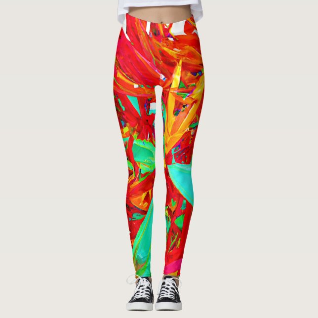 Leggings Couleurs vives Motif Abstrait (Devant)