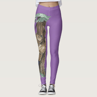 Leggings Coupe Arbre Ours Gros Ours Scène Extérieure Conçu