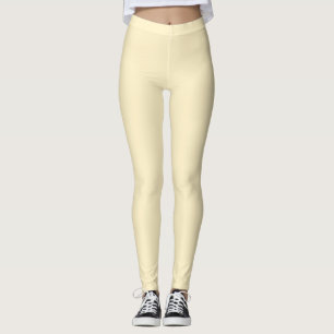 Leggings Coupe de beurre pâle Couleur uni jaune