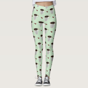 LEGGINGS COUPES DE CAFÉ ET LÉGUMES DE HARICOTS