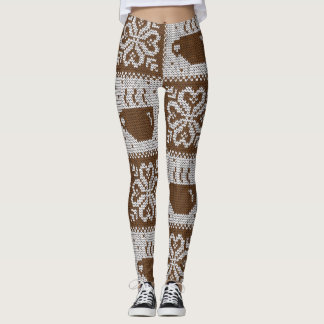 Leggings Coupes d'hiver confites : motif de boisson chaude.
