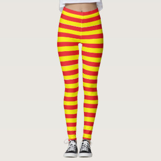 Leggings coupés rouge et jaune