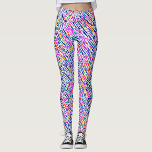 Leggings Coups de pinceau rose violet abstrait moderne