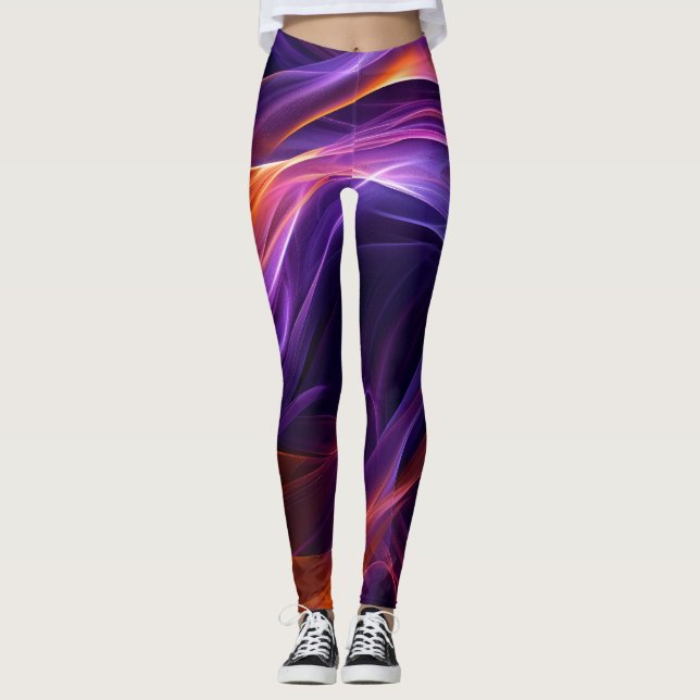Leggings Courbes Abstraites (Devant)