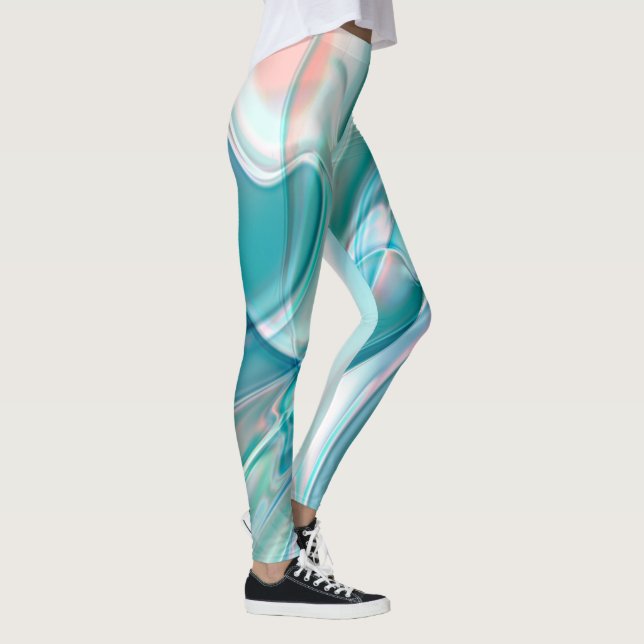 Leggings Courbes dégradées dans les tons clairs bleu et ros (Droite)