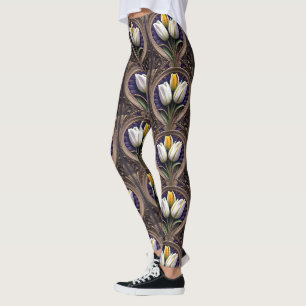 Leggings Courbes gracieuses : Tulipe blanche dans le design