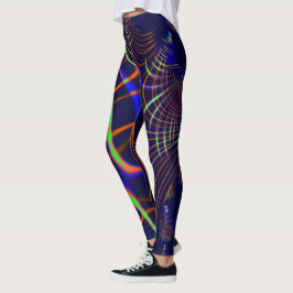 Leggings Courbes pointues du vert citron au corail et bleu
