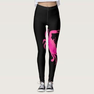 Leggings Crabe nautique de roses indien noires