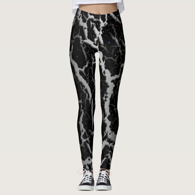 Leggings Cracked Space Lava - White/Black (Devant)