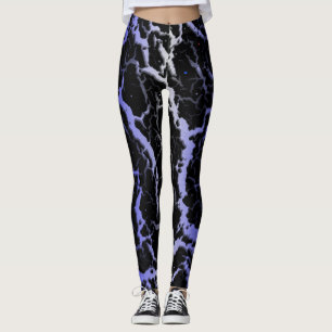 Leggings Cracked Space Lava - White/Blue